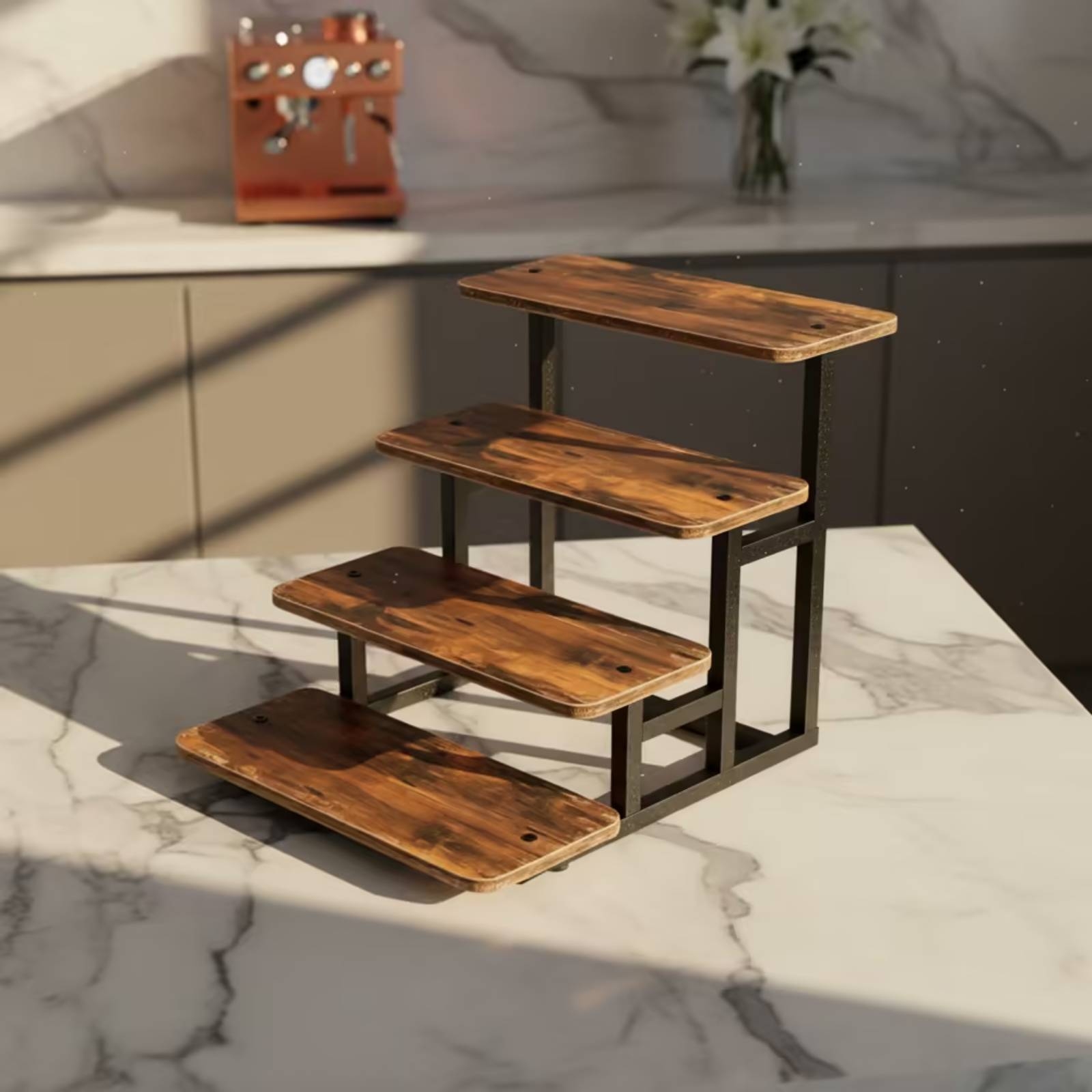 Display Risers Set - 4-laags displaystandaard voor op tafel, cupcake-standaard