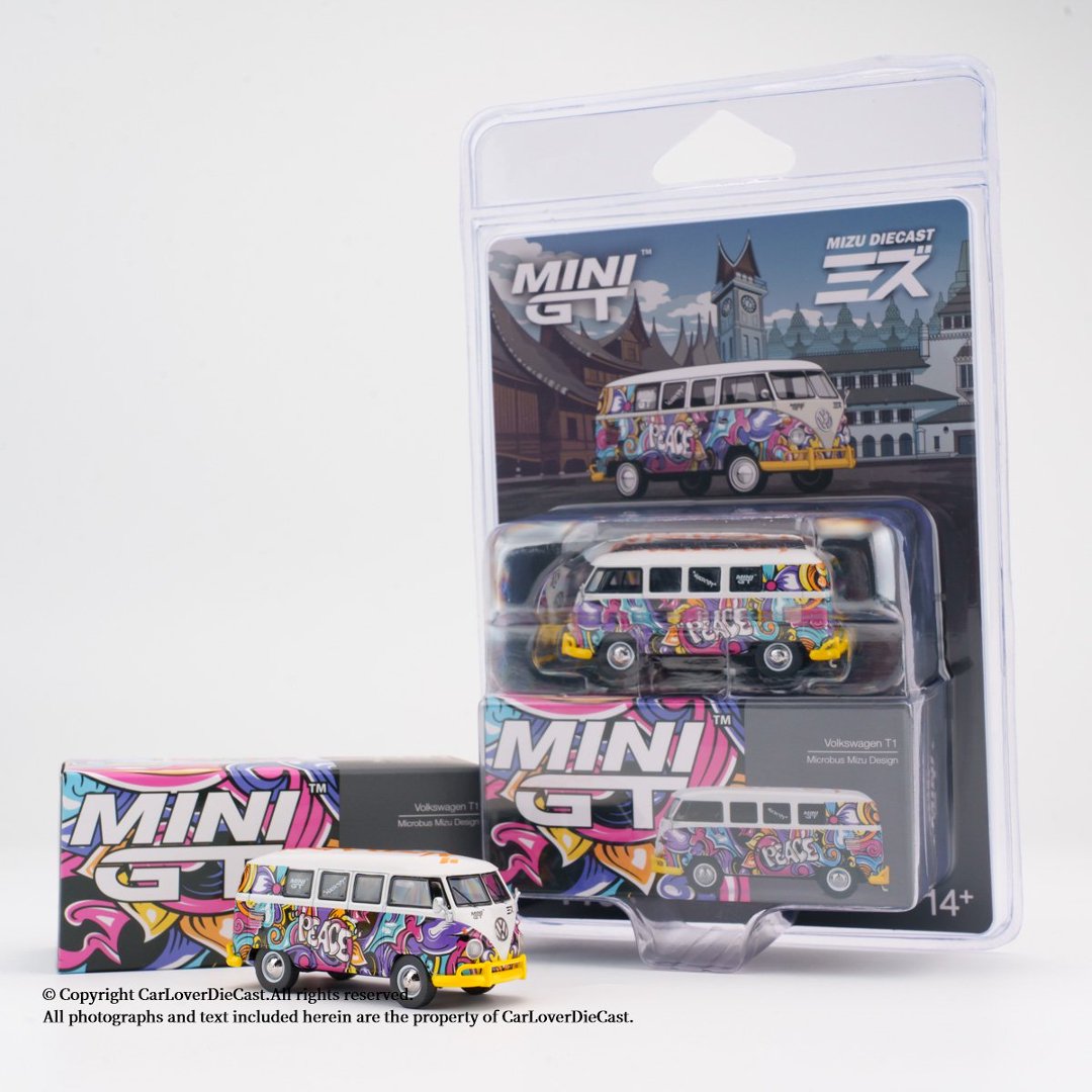 Die Cast Car 1 64 - MINIGT 1:64 Volkswagen T1 Microbus Mizu