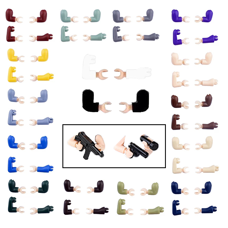 Lego Minifigure Holder - WW2 Militaire Cijfers Armen Hand Wapens