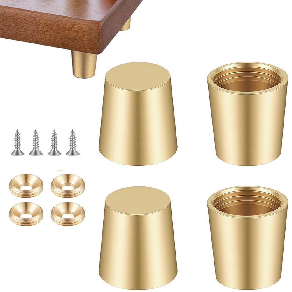Display Risers Set - 4 stuks messing snijplankvoetjes, snijplankstabilisatoren, antislip,