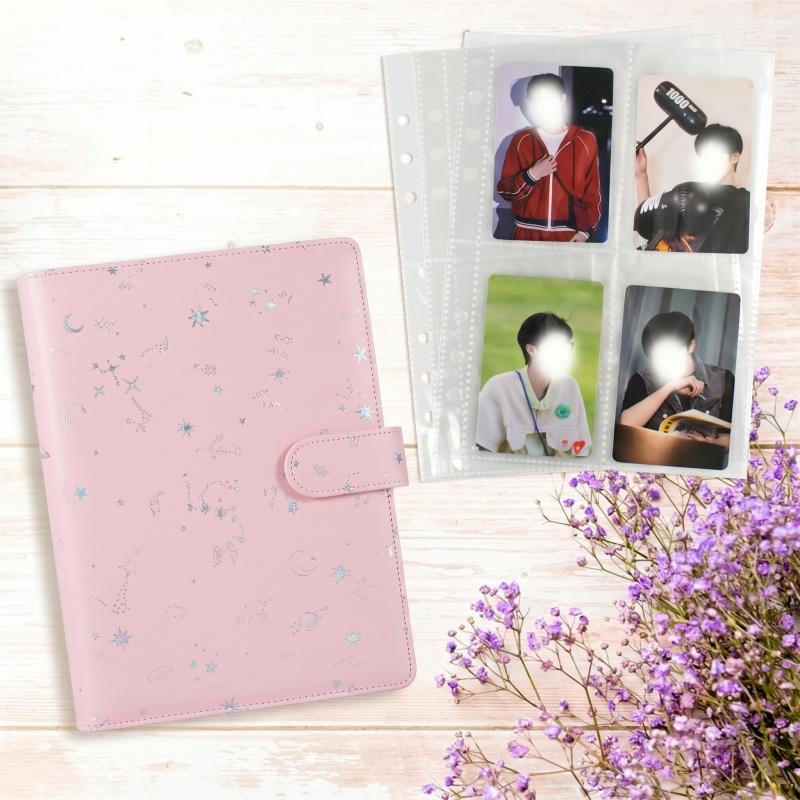 Trading Card Binder - A5 6-ring losbladige fotokaartbindersets PU-leerhoezen met