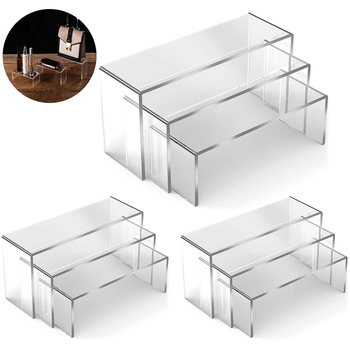 Display Risers Set - 3/6/9 Stuks Acryl Display Stand Blind