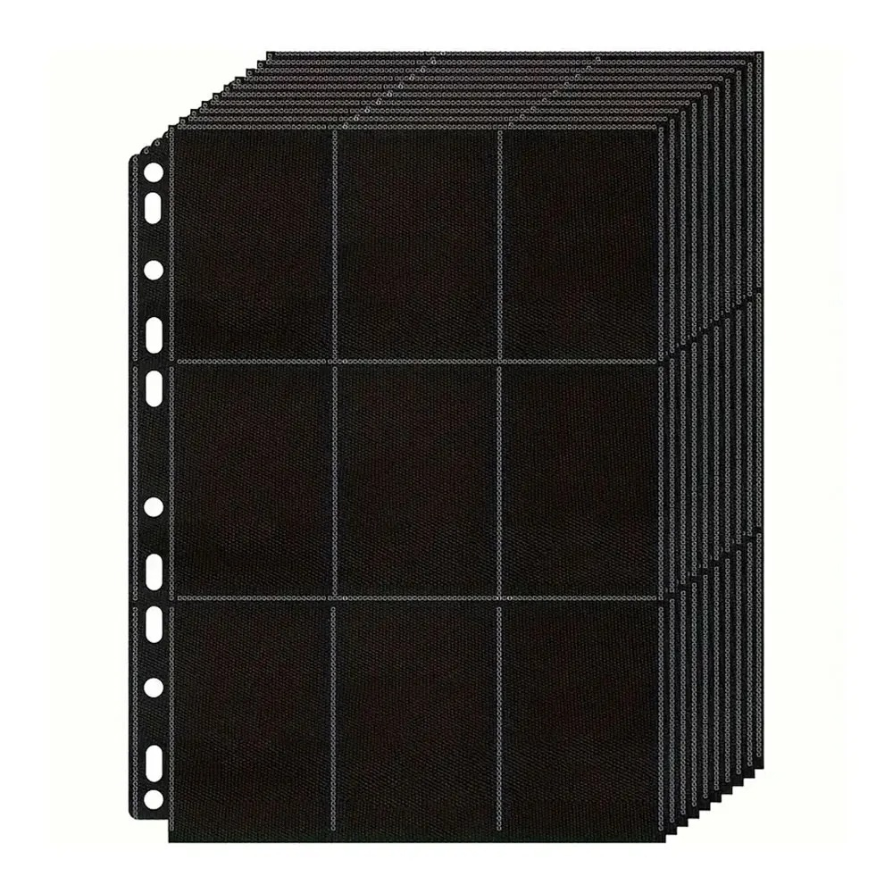 Trading Card Binder - 10-pack zwarte A4-kaartenmap met 9 vakken,
