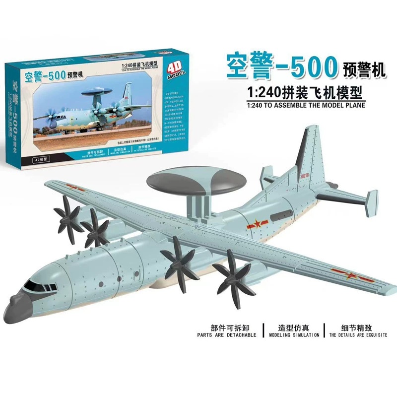 Model Airplane Plastic - 4D Gemonteerd Vliegtuigmodel Vliegtuigwaarschuwingsvliegtuig 1/240 Schaal