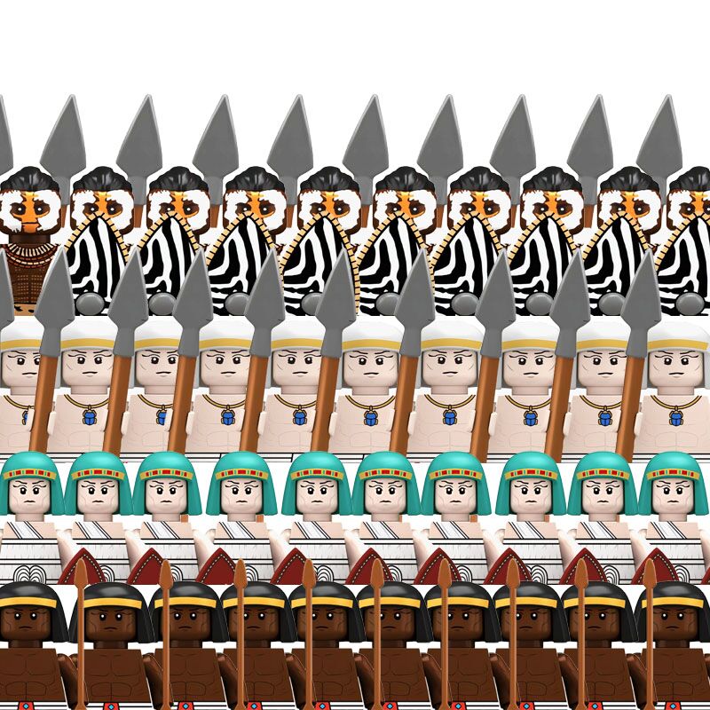Lego Minifigure Holder - Bouwstenen Middeleeuwse Oude Egypte Soldaat Nubische