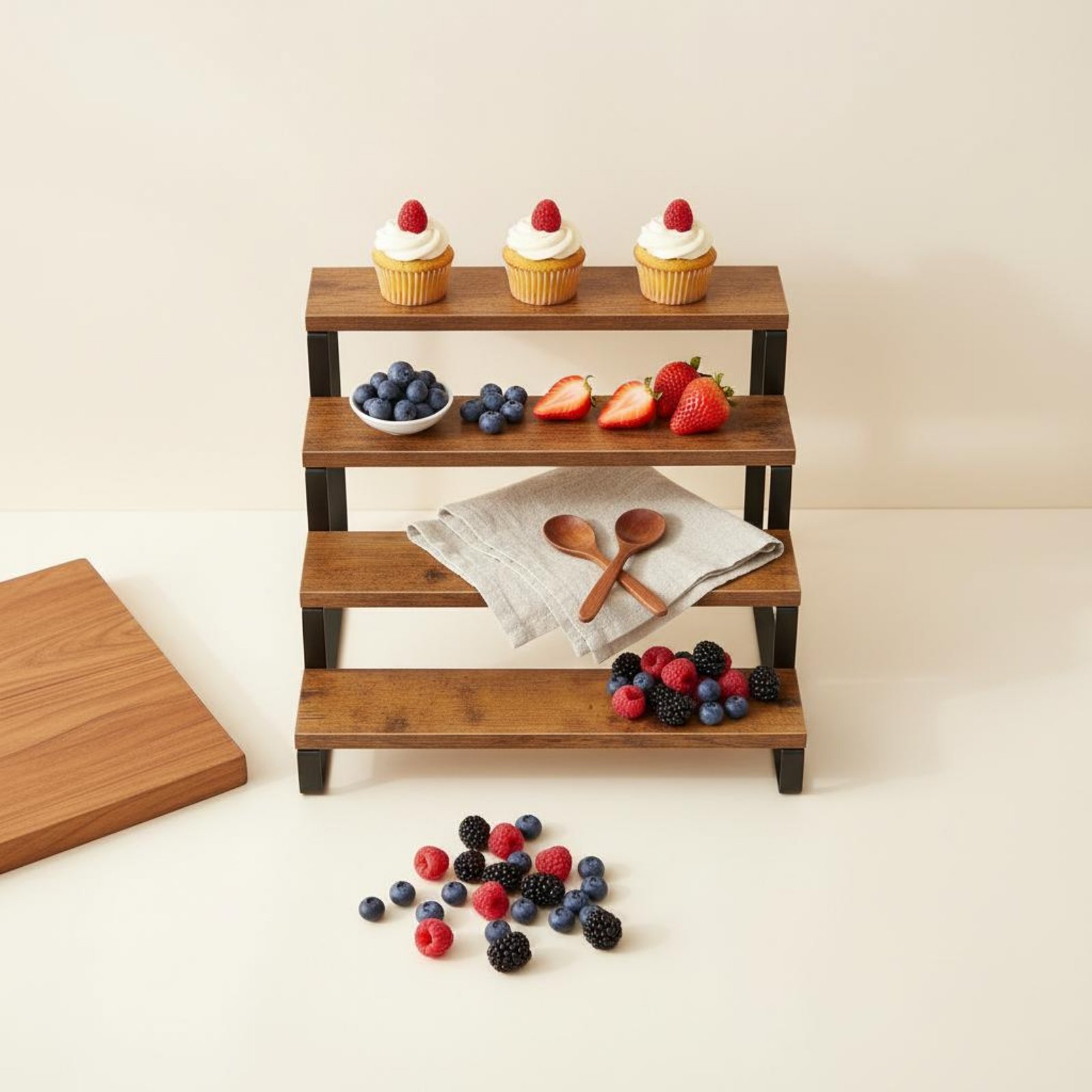4-laags displayrek ruimtebespa - Display Risers Set recensie en prijs
